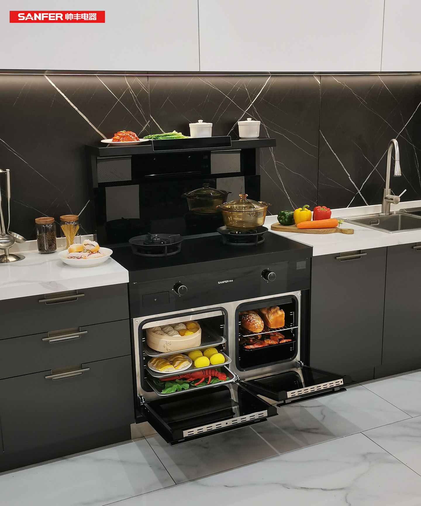 帅丰天机3蒸烤同步集成灶