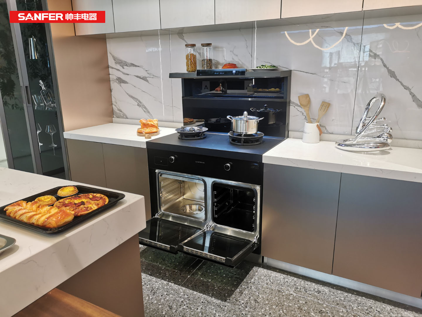 帅丰天机3蒸烤同步集成灶