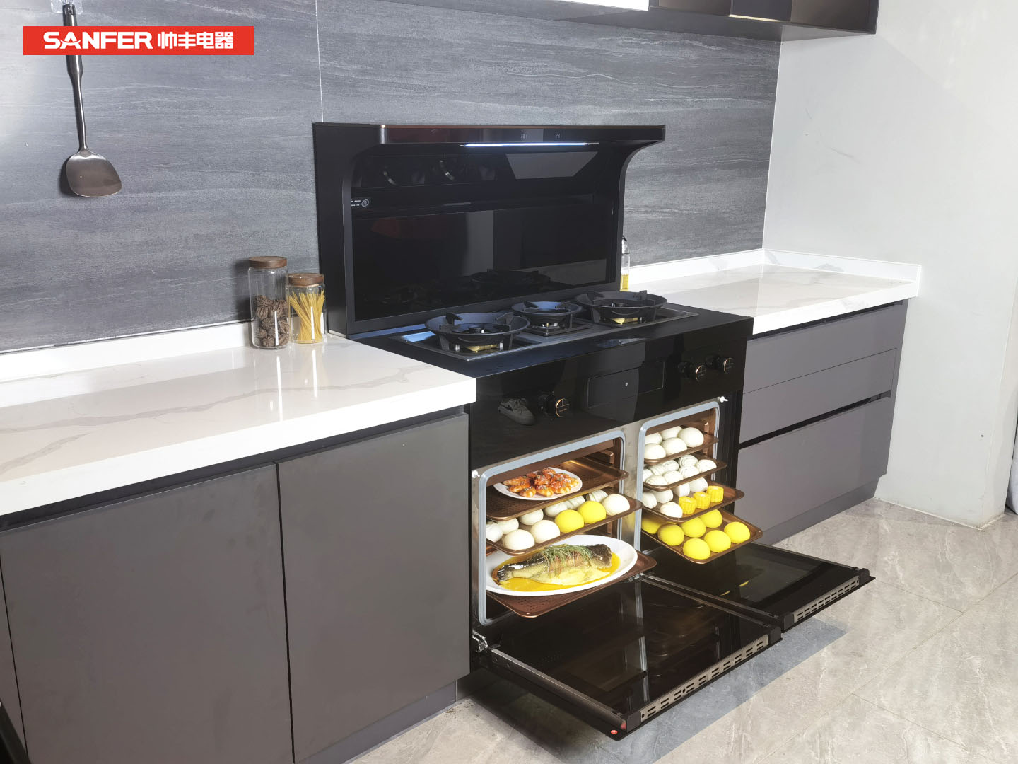 帅丰星辰X1蒸烤同步集成灶
