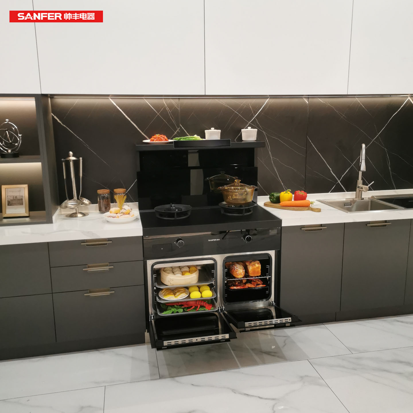 帅丰天机3蒸烤同步集成灶